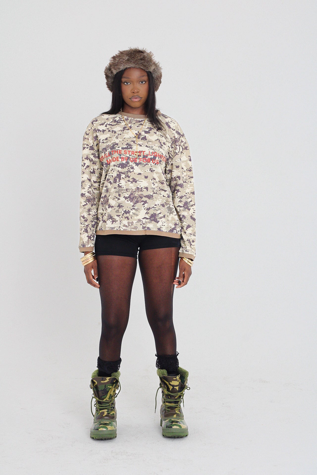 Tee long sleeve camo Military